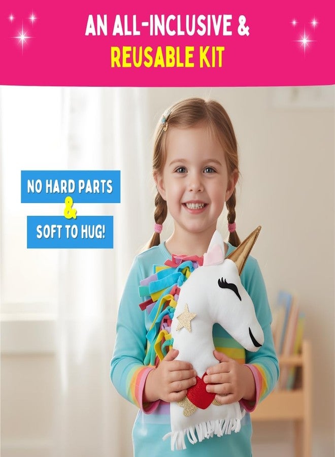 PepPlay DIY Unicorn Pillow Craft Kit - 43-Piece No Sew, No Glue Unicorn Pillow DIY Toy for Girls Ages 4-8, Unique Birthday Gift, Fun Hands-On Art Project - Image 3